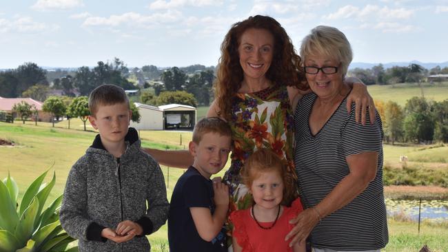 The Racovalis family (from lefdt) Lachlan, James, Kim, Tess and Linda, helped lead the charge of a growing influx of Victorian and New South Wlaes residents heading to the Wide Bay for health reasons.