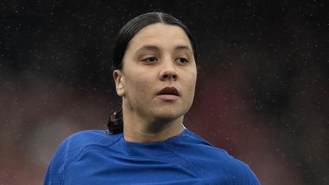 LONDON, ENGLAND - DECEMBER 10:  Sam Kerr of Chelsea during the Barclays WomenÃÂ´s Super League match between Arsenal FC and Chelsea FC  at Emirates Stadium on December 10, 2023 in London, England. (Photo by Visionhaus/Getty Images)