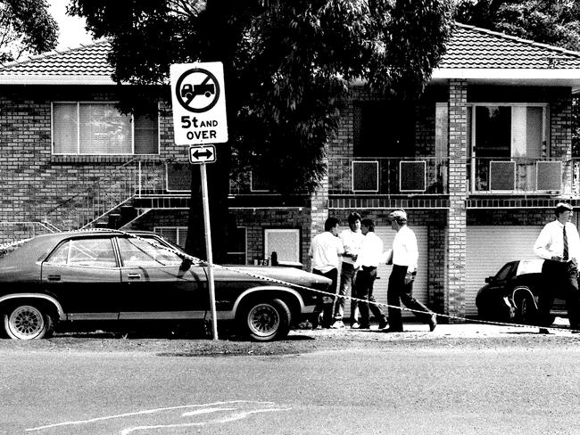 Police outside the Banhill Road house at Terrigal.