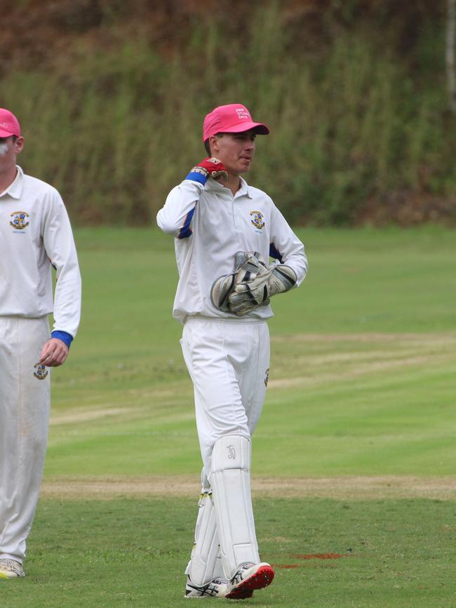 Will Nickelson during round 4’s Pink Stumps Day at St Peters.