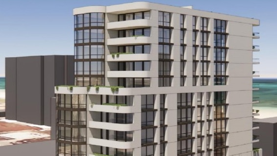 A rendering of the proposed apartment building at Glenelg. Picture: Supplied