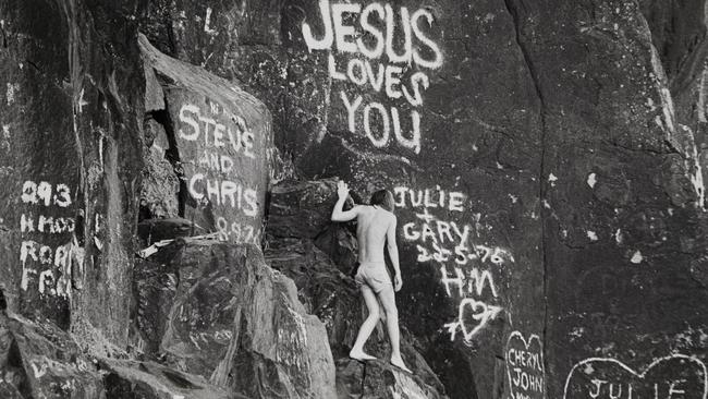 Graffiti on the rocks at Currumbin.