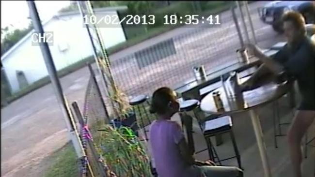 CCTV footage from the Exchange Hotel in Coen of Archer River Quarry caretaker Thomas Byrnes and missing Kowanyama mother-of-two Allison Neridine Bernard. Picture: Supplied