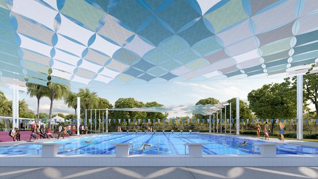 An artist’s impression of the $15 million proposed revitalisation of Palmerston’s public swimming pool. Picture: Supplied