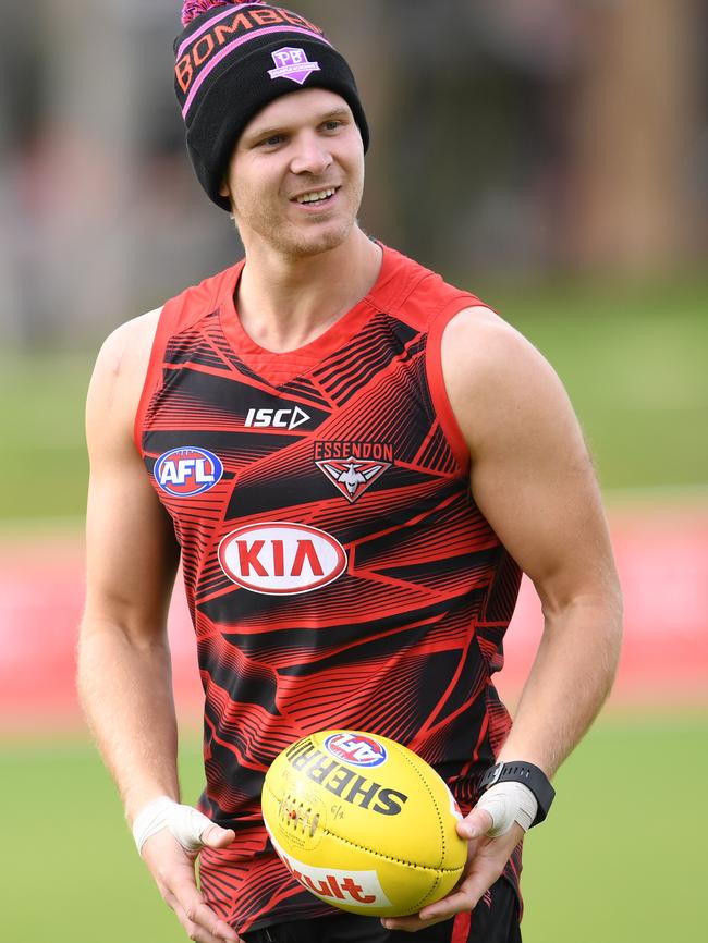 Michael Hurley at Essendon training.