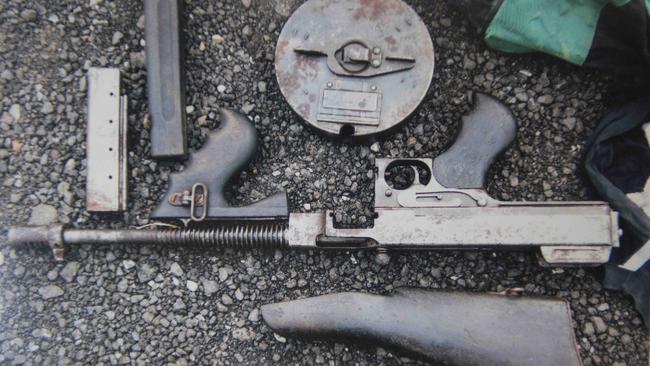 The Thompson sub-machinegun police recovered.