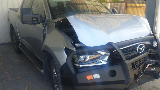 Youths crashed a stolen ute taken during a break in at the TPI Ex-Servicepersons Association in South Townsville.