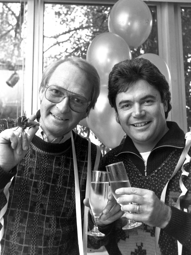 Co-stars John Blackman (left) and Daryl Somers in 1988.