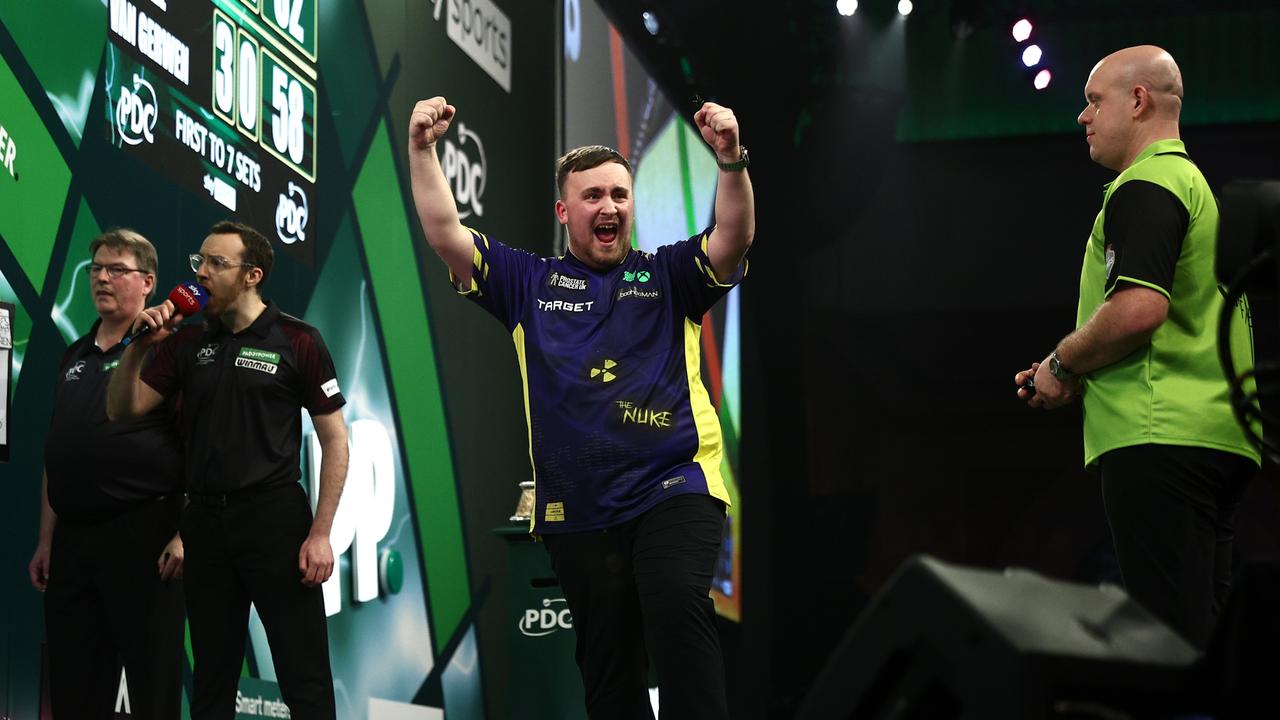 World Darts Championship final 2025 Luke Littler beats Michael van Gerwen to win WDC, age, how