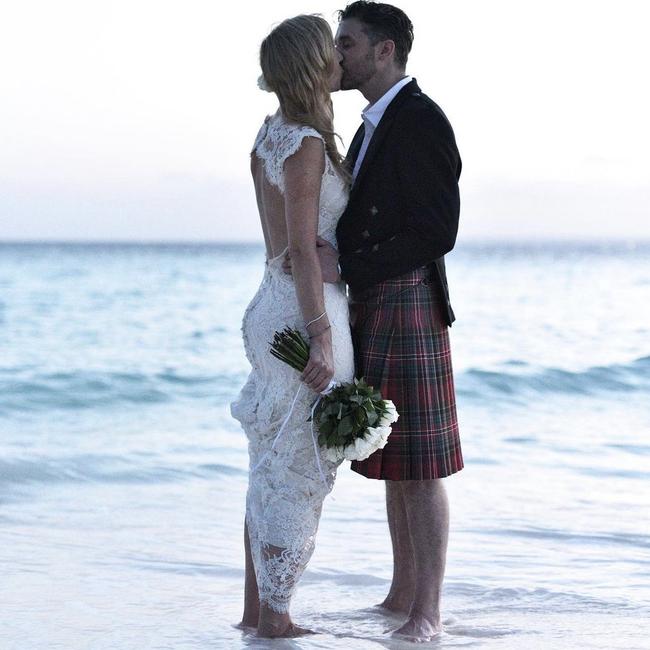 Jock and Lauren on their wedding day in 2017. Picture: Instagram