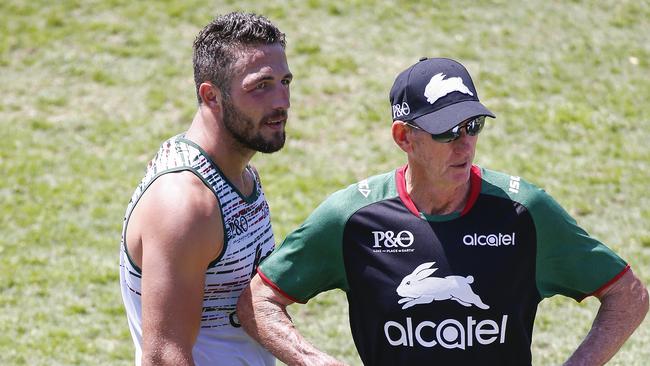 South Sydney Rabbitohs player Sam Burgess and coach Wayne Bennett are both under pressure in 2019. Picture: Dylan Robinson