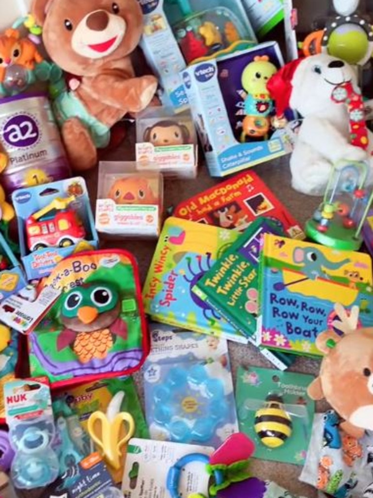 The mum showed off her baby's Xmas haul online. Picture: TikTok