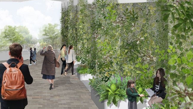 Artist impression of greenery at Castle Towers.