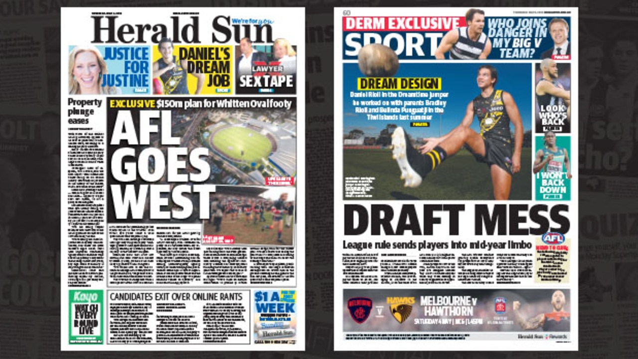 Herald Sun front page news Herald Sun