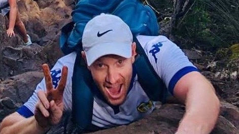 Gold Coast-based fitness trainer Daniel Wilson, pictured here during a recent climb of Mt Warning, has died, aged 37. Picture: Facebook