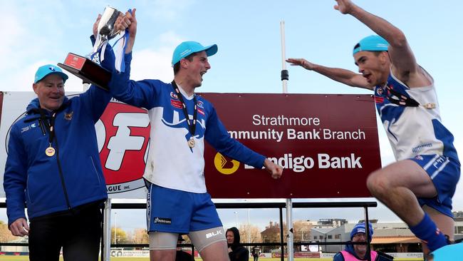 Premiership coach Anthony Leydin (left) has departed Sunbury Kangaroos. Picture: Mark Dadswell