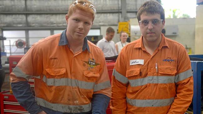 ON COURSE: Daniel Larose and Nathan Logiudice are third year diesel fitting apprentices at CQUniversity. Picture: Jann Houley