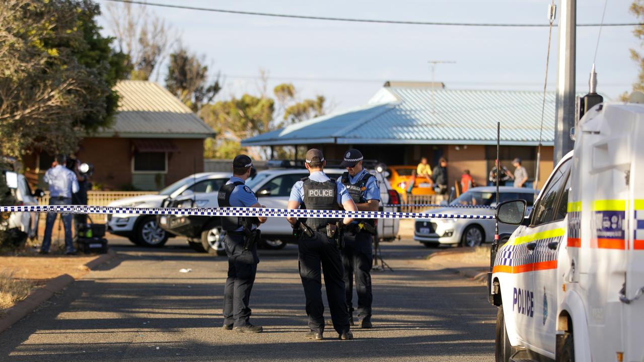 Police outside the home of the accused man. Picture: Tamati Smith/Getty Images