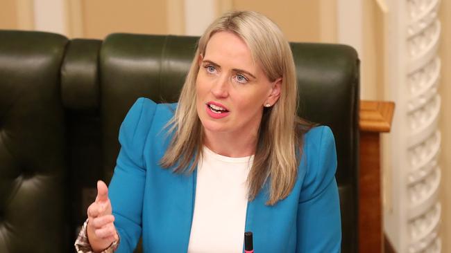 Kate Jones announces she will not contest the October 31 state election, quitting State Parliament, Parliament House, Brisbane. Photographer: Liam Kidston