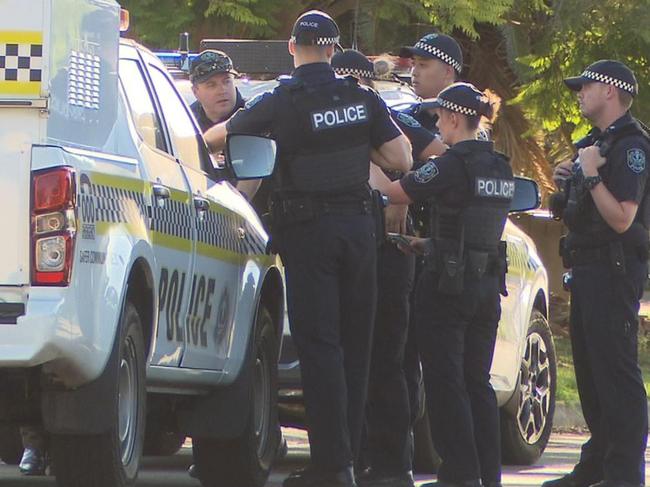 Police at the scene at Brabham Crescent,  Gulfview Heights  A gunman remains on the run after a broad daylight shooting. Picture 7NEWS