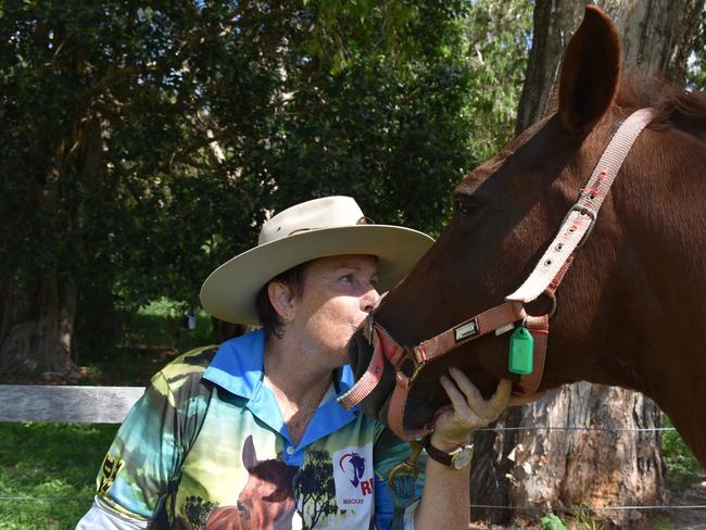 Mackay Riding for the Disabled president Rebecca Sharp and vice president Ros Ferguson discusses why she volunteers. Picture: Madeleine Graham