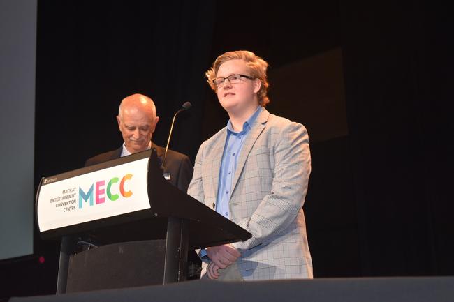 Mackay 2021 Young Citizen of the Year Emmett Withers at the Mackay Australia Day awards at the MECC on January 25, 2022. Picture: Lillian Watkins