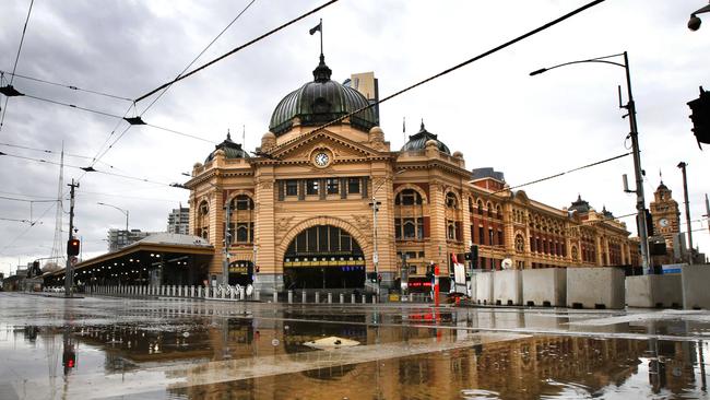 Melbourne shut down during Covid lockdowns, with financial support provided to struggling businesses. Picture: David Caird