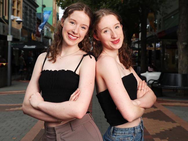 'The Fitzy Twins' do many of their videos in the Elizabeth Street Mall. Picture: Nikki Davis-Jones