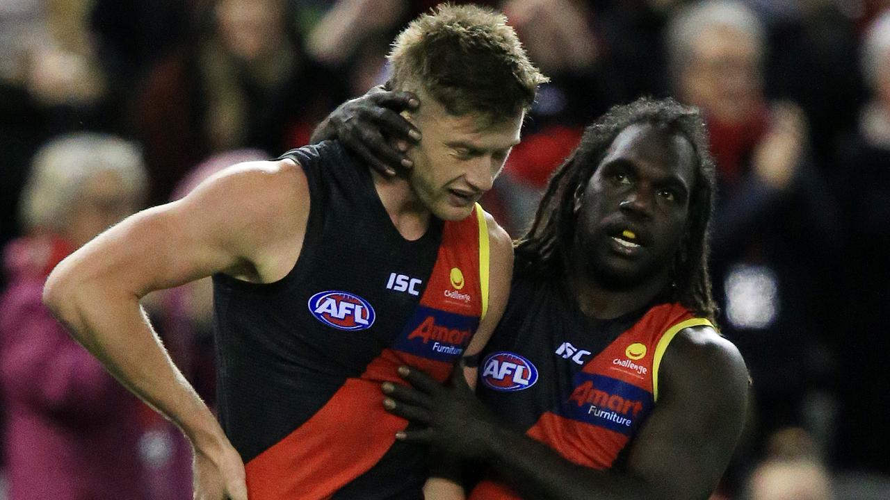 Anthony McDonald-Tipungwuti celebrates a late fourth quarter goal. Picture: Mark Stewart