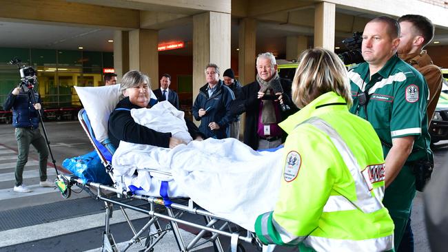 The first patient into the new RAH was Roselyn Katsikas. Picture: AAP/Keryn Stevens