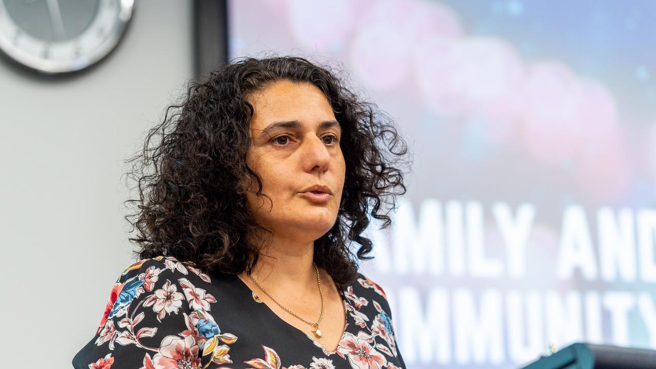 The City of Palmerston Mayor Athina Pascoe-Bell delivers the Draft Municipal Plan and Budget for 2021/2022. Photograph: Che Chorley