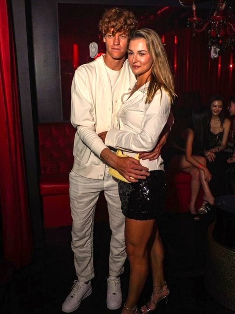 Jannik Sinner and Anna Kalinskaya in New York. Photo: X, @thetennisletter.