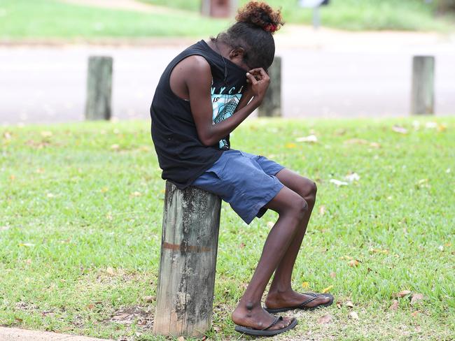 A distraught onlooker believed to be a sister of the victim. Picture: Katrina Bridgeford