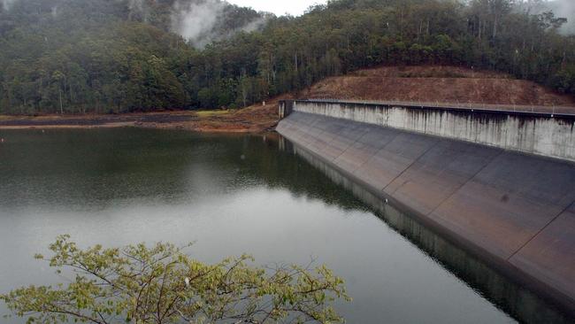 An overflowing Clarrie Hall Dam.