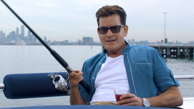 Charlie Sheen staring in an Australian Ultra Tune television advertisement. Picture: 500 Digital Media