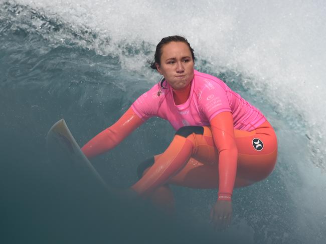 Bells Rip Curl Pro 2016 Day 7Women's Quarter Finals. BellsHawaiin Carissa Moore won her quarter final heat against Stephanie Gilmore to secure a semi final heat against Australian Sally Fitzgibbons .Picture: Jason SammonFrida 1 April  2016