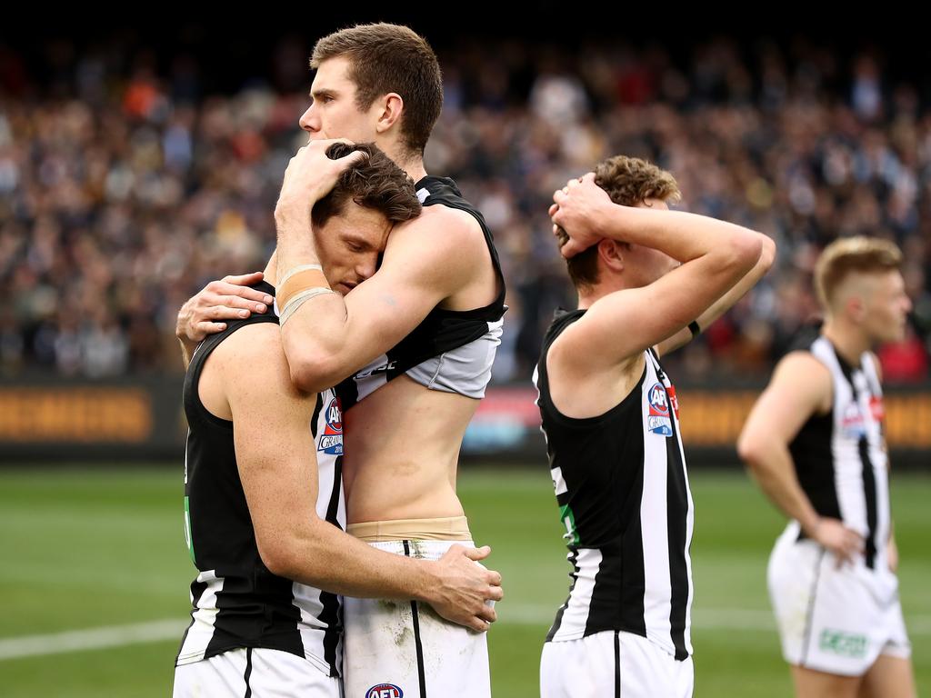 Brody Mihocek and Mason Cox. (Photo by Ryan Pierse/AFL Media/Getty Images)