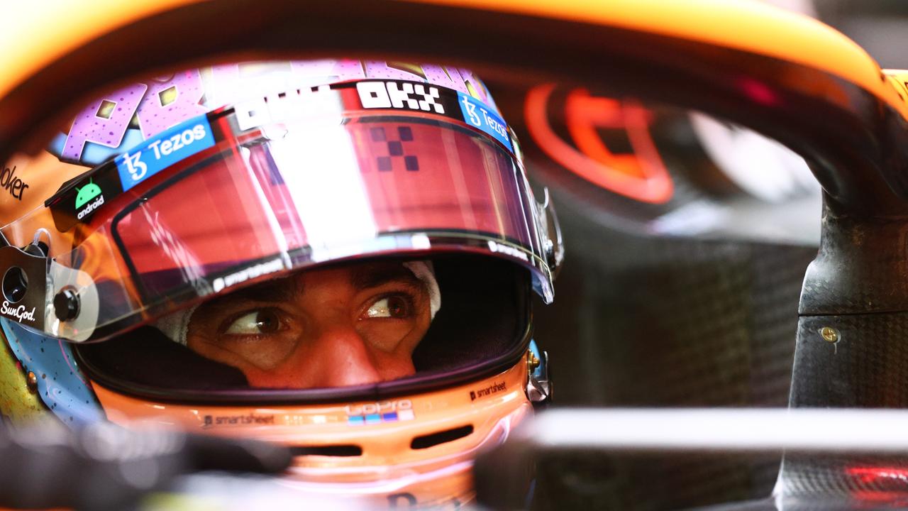 SUZUKA, JAPAN - OCTOBER 07: Daniel Ricciardo of Australia and McLaren prepares to drive in the garage during practice ahead of the F1 Grand Prix of Japan at Suzuka International Racing Course on October 07, 2022 in Suzuka, Japan. (Photo by Clive Rose/Getty Images)