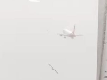 A Qantas flight attempting to land on Hamilton Island aborted its landing last minute due to extreme weather. Picture: Facebook