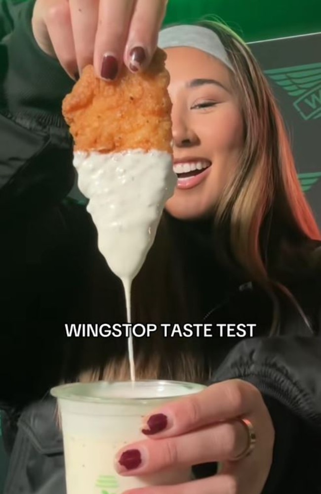 Aussies have finally got their hands on Wingstop chicken in Australia. Picture: TikTok/TinaProvis