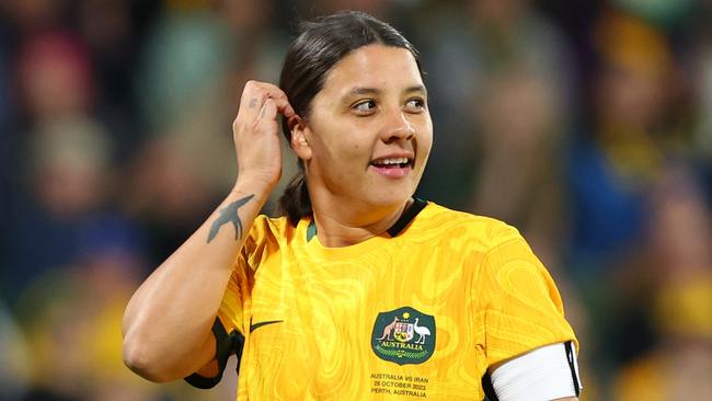 Sam Kerr will miss the Matildas’ final two matches of the year. Picture: Getty Images