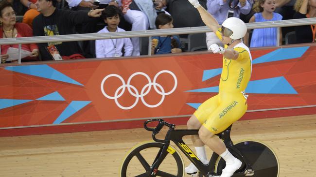 Perkins in action at the London Olympics where he won a bronze medal in the sprint.