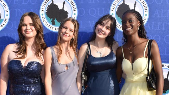 Ava, Ayla, Aisha and Lyton at the Sunshine Beach State High School formal 2024.