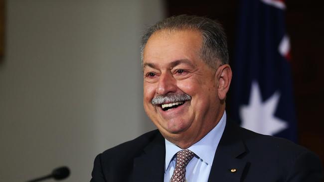 OCOG Board President Andrew Liveris addresses the media regarding the 2032 Brisbane Olympic Games. Picture: Zak Simmonds