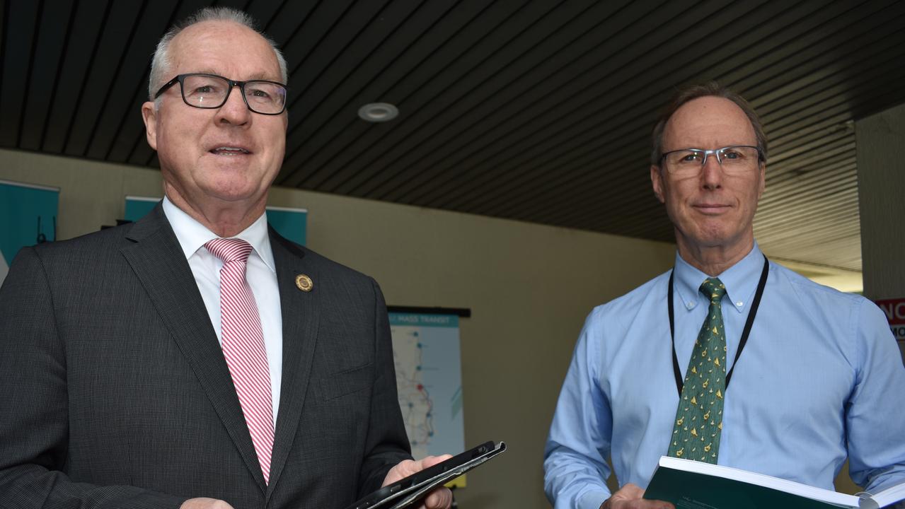 Sunshine Coast Council Mayor Mark Jamieson and councillor Rick Baberoski announced the start of community consultation for the Mass Transit Plan Options Analysis.