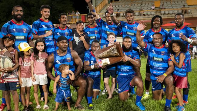 The winning mens Croc team Tabadamu from the 2021 Darwin Hottest Sevens rugby tournament Picture NT Rugby