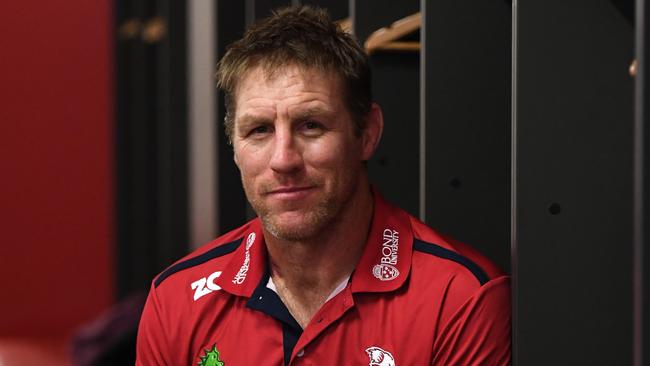 Newly announced Queensland Reds Head Coach Brad Thorn poses for a photo at Ballymore Stadium in Brisbane, Thursday, October 5, 2017. Thorn replaces outgoing coach Nick Stiles, effectively immediately. (AAP Image/Dan Peled) NO ARCHIVING