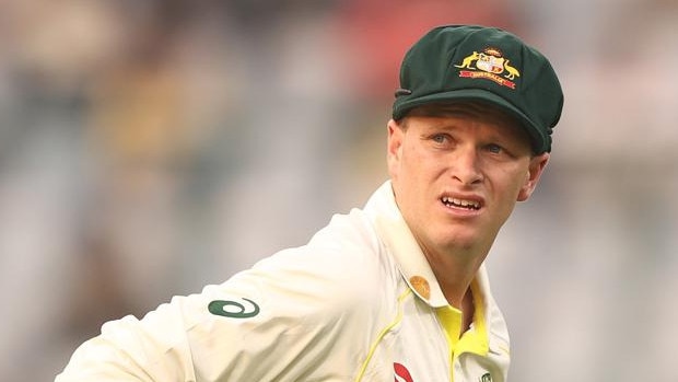 DELHI, INDIA - FEBRUARY 17: Matthew Kuhnemann of Australia looks on during day one of the Second Test match in the series between India and Australia at Arun Jaitley Stadium on February 17, 2023 in Delhi, India. (Photo by Robert Cianflone/Getty Images)