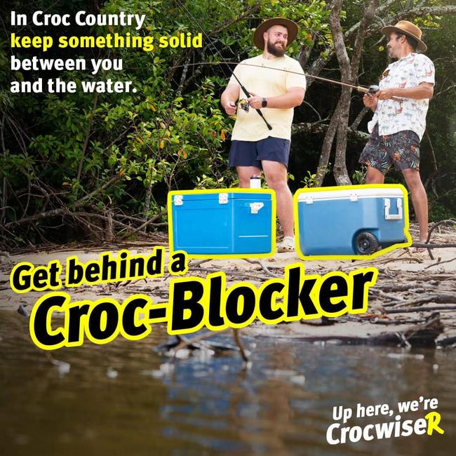 An original, unedited image of the Queensland Government's Croc-blocker campaign.