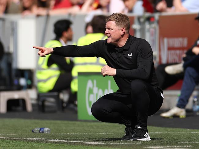 Newcastle United manager Eddie Howe will locks horns with Tottenham boss Ange Postecoglou in Melbourne. Picture: Eddie Keogh/Getty Images